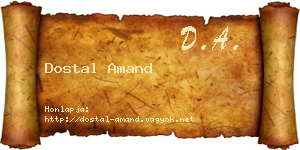 Dostal Amand névjegykártya